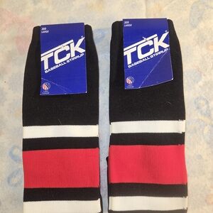 TC Men's Black and Red Baseball Socks #230